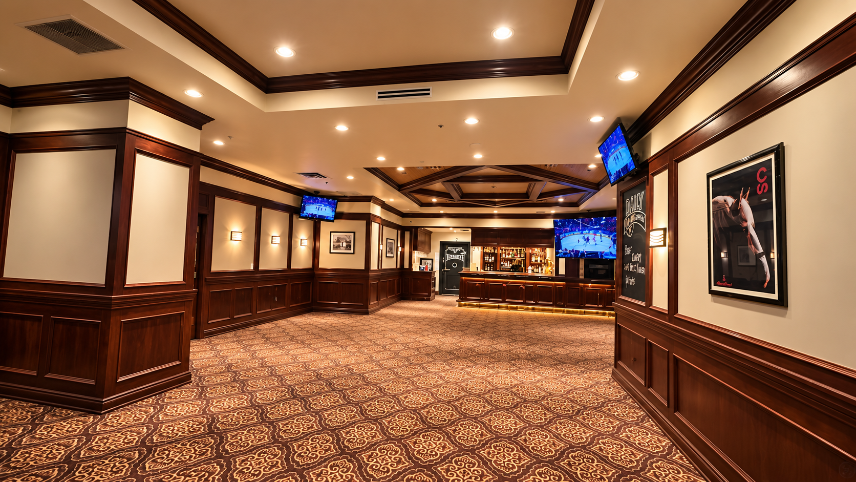 Empty Luxury Sports Bar Lounge