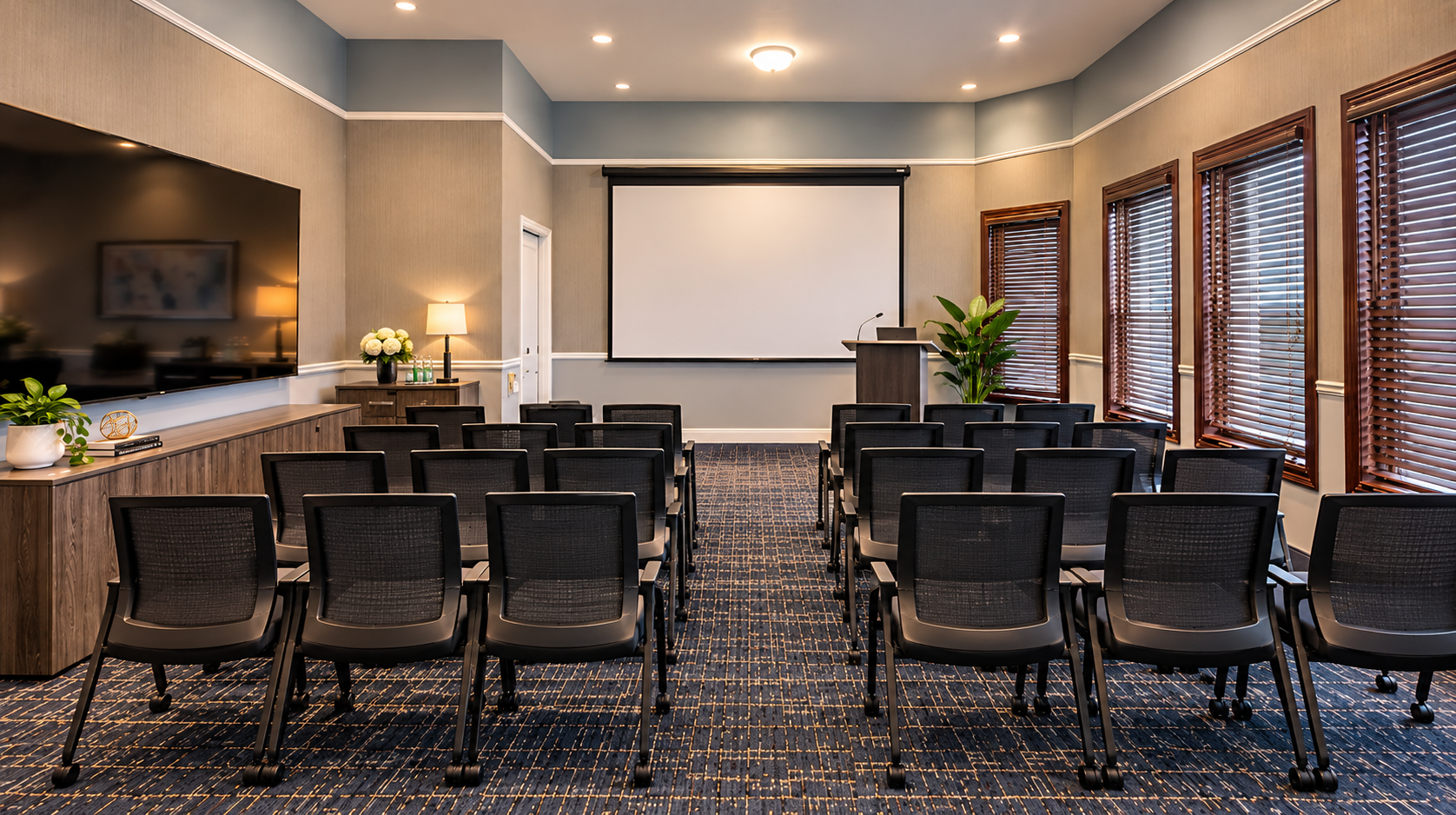 Modern Conference Room Presentation Setup